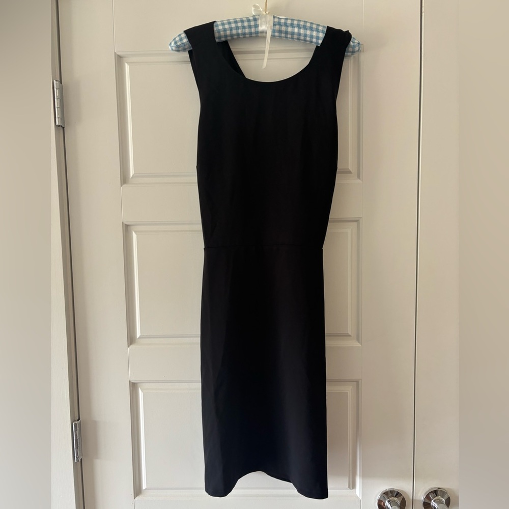 NWT LOFT Classic Black Midi Dress